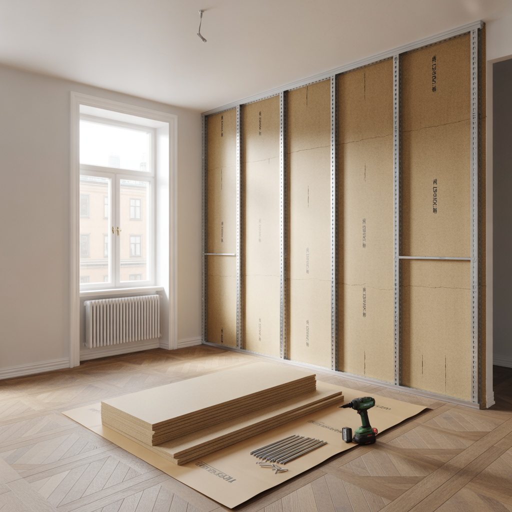 bygga innervagg med stalregel guide materialval och pris