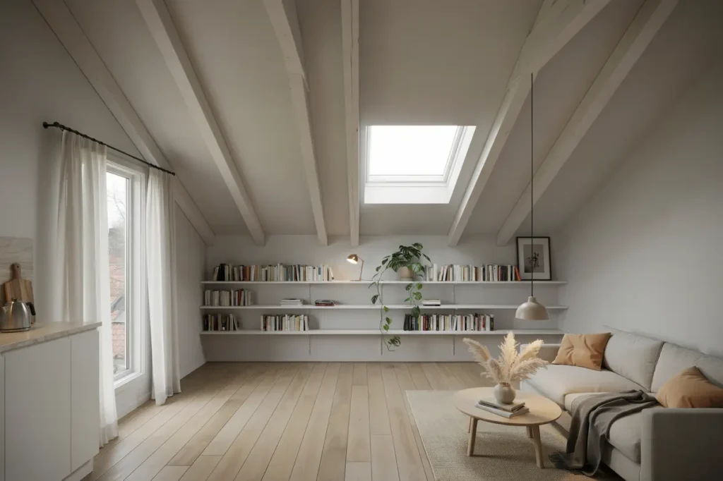 renovering av vindsl genhet med nya ytskikt i lilla essingen